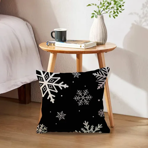Vista 3 de ULOVE LOVE YOURSELF Juego de 2 fundas de cojín decorativas para invierno, decoraciones navideñas de estilo campestre, cojines decorativos de copo