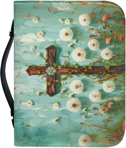 Vista 40 de Cubierta de la Biblia de diseño personalizado Funda de libro con cremallera de cuero PU Funda de transporte de Biblia multifunción Regalo