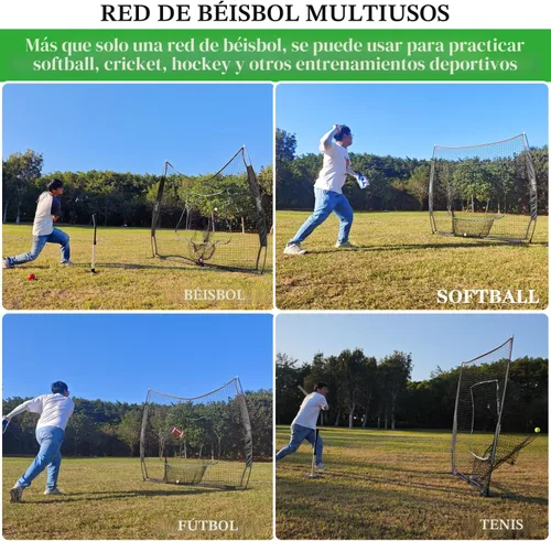 Vista 3 de 7x7FT Baseball Net for Any Skill Level Players to Batting&Hitting&Pitching