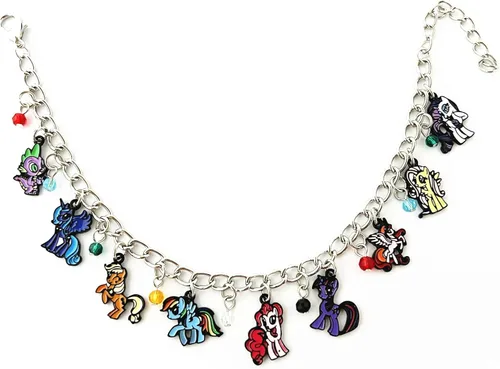 Vista 2 de JDHFJFH Littl Pony Charm Bracelet Metal Anime Gifts Charm Chain for Boys Girls and Women