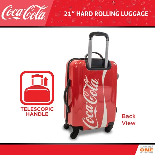 Vista 3 de Concept One Coca Cola - Maleta con ruedas de 21 pulgadas, color rojo
