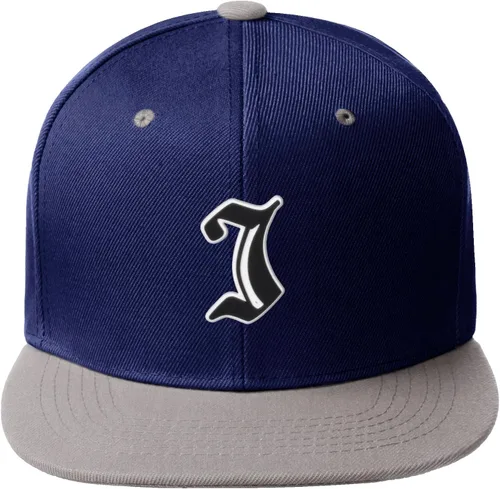 Vista 706 de Daxton Gorra clásica con visera de billete plano con letras del alfabeto inglés antiguo de la A a la Z