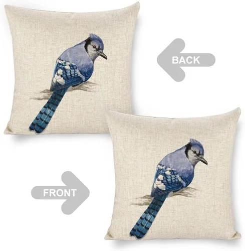 Vista 3 de Golddfinch - Funda de almohada de lino de 18 x 18 pulgadas, funda de cojín decorativa de doble cara para sofá, cama, silla y automóvil