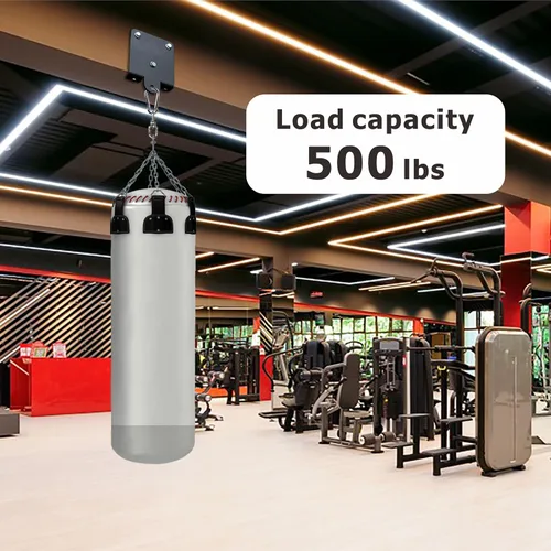 Vista 5 de Gancho de madera para saco de boxeo pesado, soporte para colgar bolsas de alta resistencia, rotación de 360°, gancho de vigas de madera para boxeo