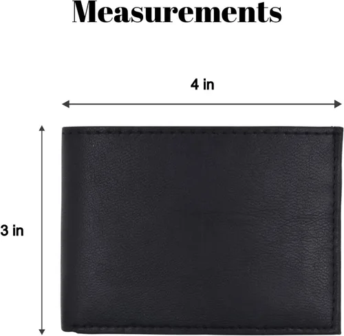 Vista 3 de MARSHAL Cartera de cuero suave para niños delgada delgada monedero plegable, Negro -, Billetera plegable