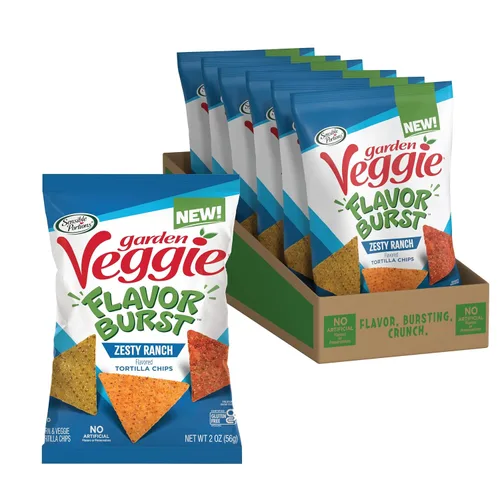 Vista 15 de Sensible Portions Garden Veggie Flavor Burst Tortilla Chips, Nacho, 6 onzas (paquete de 6)