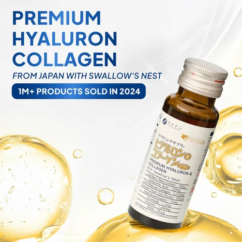 Vista 2 de FINE JAPAN Colágeno líquido con nido de golondrina y ácido hialurónico - Apoya la elasticidad de la piel, la salud del cabello y las uñas