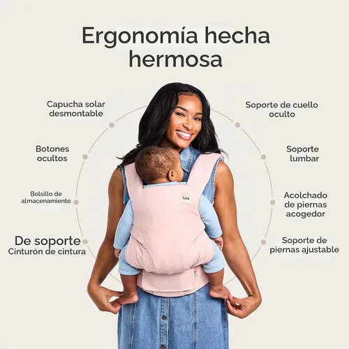 Vista 3 de Baby Tula Explore Linen - Portabebés multiposición Transportador transpirable para recién nacidos a niños pequeños, múltiples posiciones