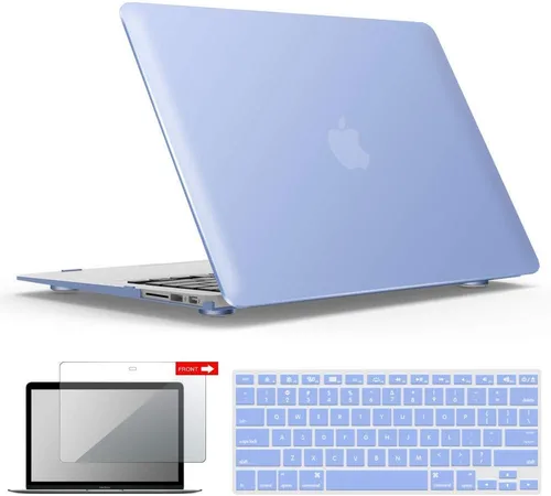 Vista 21 de iBenzer Carcasa rígida de plástico con superficie suave 3 en 1 y cubierta para teclado y protector de visualización para MacBook Air, Negro