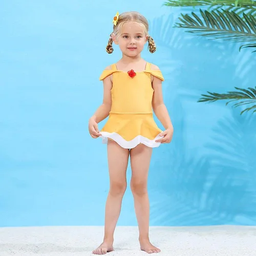 Vista 4 de Lito Angels - Traje de baño con cola de sirena para niñas (3 piezas)