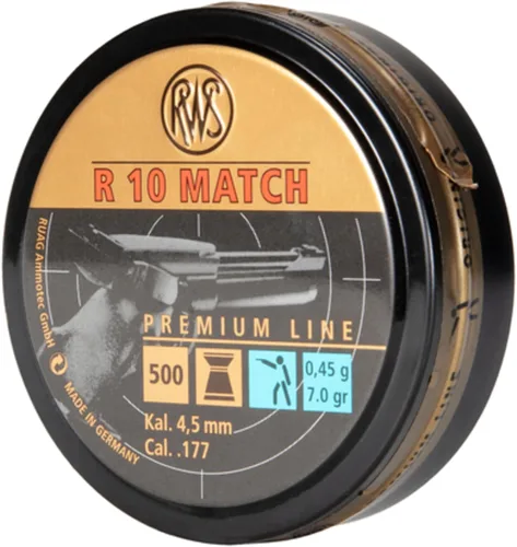 Vista 3 de RWS R10 Match Plus Premium Line .177 Caliber Pellet Gun Pellets, 100 Count (5 Boxes)