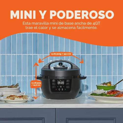 Vista 3 de Instant Pot 4QT RIO Mini Multicocina 7 en 1, Olla a Presión, Cocción Lenta, Saltear, Vapor, Arrocera, Yogur y Calentador, Negro, 4 Cuartos