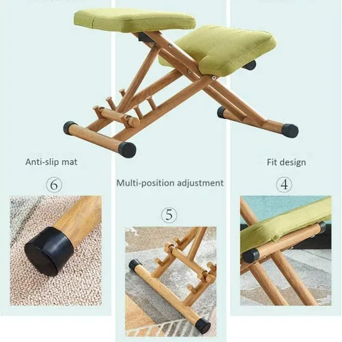 Vista 4 de Silla ortopédica Silla arrodillada Silla de computadora Home Lift Leisure Chair Silla de oficina Silla de aprendizaje (gris)