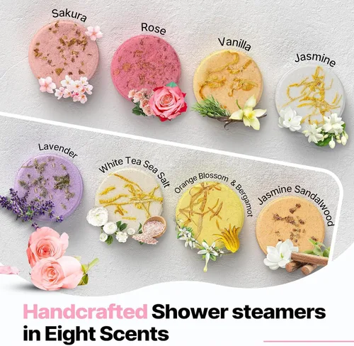 Vista 2 de SWCANDY Vaporizadores de ducha para aromaterapia, paquete de 8, regalos amarillo (Floral Yellow)