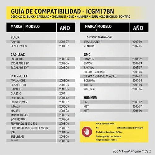 Vista 3 de Scosche ICGM17BN Kit completo de instalación de radio DIN simple o doble compatible con vehículos selectos de General Motors 2000-2012 - Kit