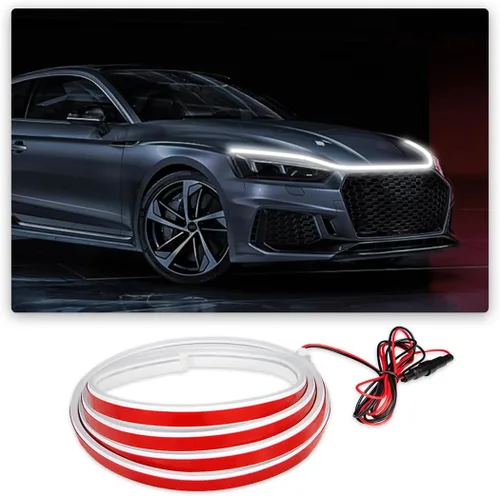 Vista 8 de Ziciner Tira de luz para capó de automóvil, tira LED flexible de 59 pulgadas, impermeable, luces de circulación diurna, accesorios universales