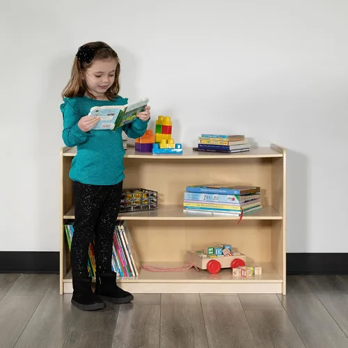 Vista 5 de Flash Furniture Hercules - Armario de madera de 2 secciones para el aula escolar para uso comercial o doméstico, seguro, diseño apto para niños, 24