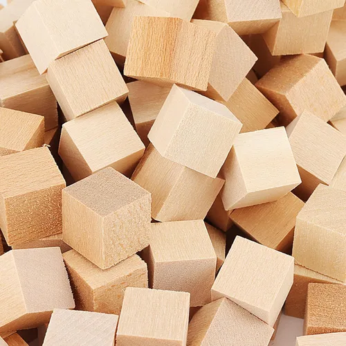 Vista 4 de LEXININ 500 cubos de madera pequeños de 0.4 pulgadas, 1 mini bloques de madera sin terminar de 0.4 x 0.4 in, cubos de madera cuadrados en blanco