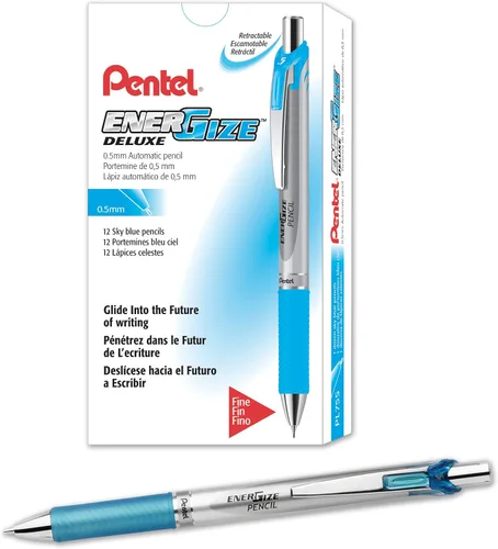 Vista 3 de Pentel EnerGize - Portaminas (0.020 in), detalles rosas, caja de 12 (PL75P)