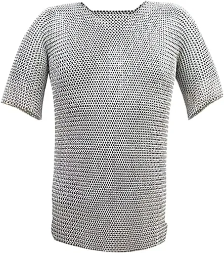 Vista 7 de Nagina International Haubergeon - Juego de armadura medieval de caballero normando (adulto de tamaño completo) camisa larga con medias mangas