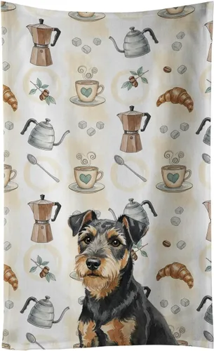 Vista 64 de Caroline's Treasures Afghan Hound - Toalla de cocina para barra de café, terciopelo frontal y lazo de algodón, lavable a máquina Sabueso afgano