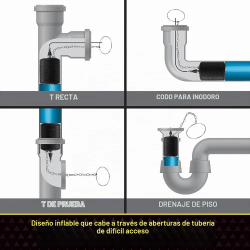 Vista 4 de Cherne 270008 Tapón de bola de prueba de goma de 3/4 pulgadas a 1-1/4 pulgadas