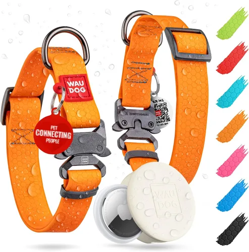 Vista 17 de WAUDOG Collar de perro impermeable – Collar ajustable para perros grandes, pequeños y medianos – Collares resistentes con cierre de metal duradero