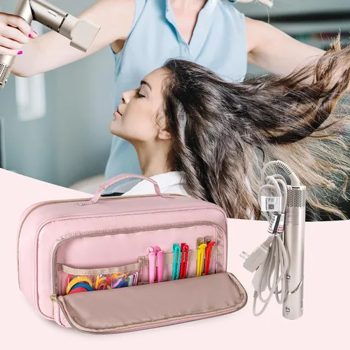 Vista 7 de Fasrom Bolsa de viaje para herramientas capilares compatible con Shark Rosa