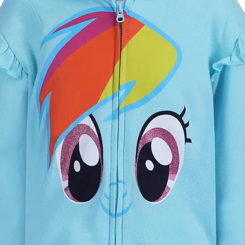 Vista 6 de My Little Pony Hasbro Rainbow Dash, Twilight Sparkle y Pinkie Pie - Sudadera con capucha y cremallera para niñas pequeñas