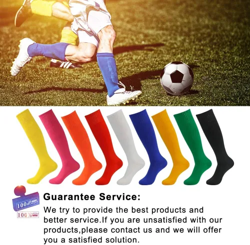 Vista 7 de Three street Calcetines de fútbol para béisbol, sóftbol, unisex hasta la rodilla, calcetines de compresión de tubo deportivo, 2-10 pares