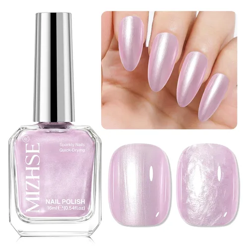 Vista 38 de MIZHSE Esmalte de uñas blanco perla de secado rápido, esmalte de uñas