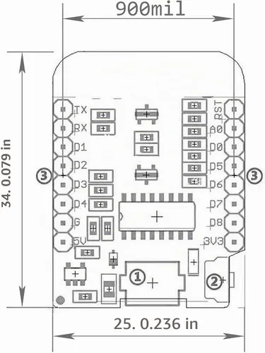Vista 4 de ACEIRMC ESP8266 ESP-12 ESP-12F NodeMcu Mini D1 Módulo Lua 4M bytes WLAN WiFi Internet Junta Base en ESP8266 ESP-12F para Arduino, compatible