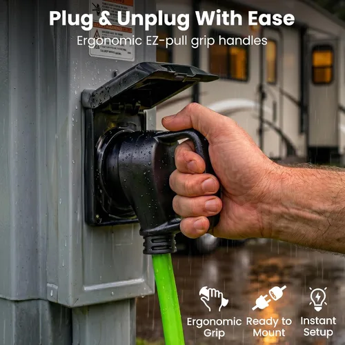 Vista 16 de GEARit Protector contra sobretensiones RV de 30 amperios con analizador