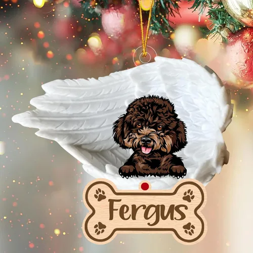 Vista 41 de Adorno de perro afgano de 1 ángel, adorno acrílico 2D personalizado conmemorativo para perros, regalo por pérdida de mascotas, regalo