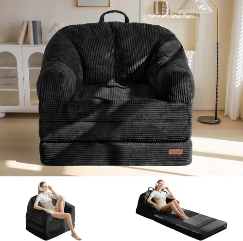 Vista 10 de MAXYOYO Sofá cama plegable con respaldo, sofá plegable sin hueso con asa