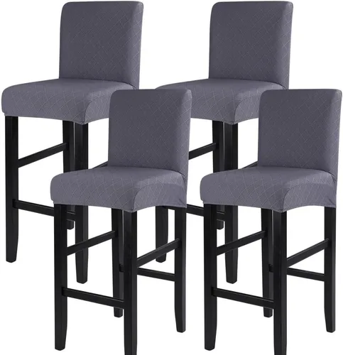 Vista 39 de SearchI Juego de 2 fundas para taburetes de bar, fundas de asiento de taburete elásticas y lavables, fundas para sillas de altura de mostrador
