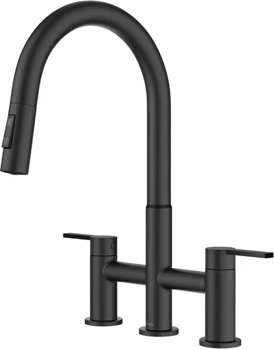 Vista 40 de Kraus KPF-2822BB Oletto Grifo de barra de cocina de una manija, 12 pulgadas, latón cepillado