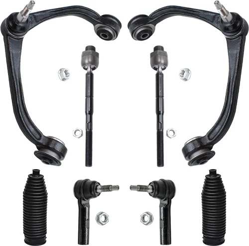 Vista 360 de Detroit Axle - Kit de brazos de control de extremo de 8 piezas para Toyota 2001-2003 Highlander 2002-2003 Camry Lexus ES300, 2 conjuntos de brazos