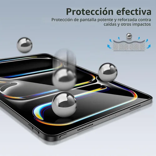 Vista 7 de SPARIN Protector de pantalla para iPad Pro de 11 pulgadas M5 2025/M4 2024 (6ª/5ª generación), con protector de lente de cámara y marco