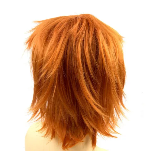 Vista 5 de Modernfairy Dark Orange Wig Short Anime Halloween Wigs for Men Women