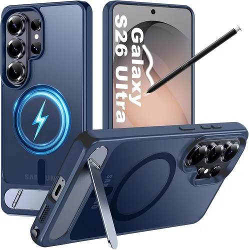Vista 54 de Hualele - Funda magnética para Samsung Galaxy S24 Plus/S25 Plus con soporte de metal, [compatible con MagSafe]