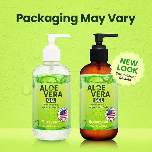 Vista 6 de Gel orgánico de Aloe Vera: gel 100% puro de Aloe con miel de Manuka. Cuidado facial y del cuerpo después del sol. Gel de hoja de Aloe