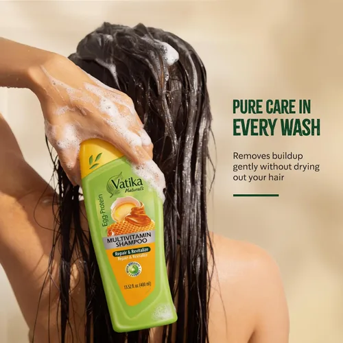 Vista 5 de Dabur Champú Proteína Huevo Vatika 13.5 fl oz