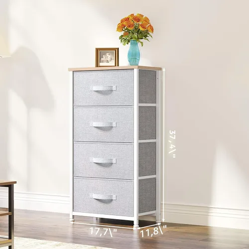 Vista 3 de [Usado] YITAHOME Cómoda con 4 cajones – Torre de almacenamiento de tela, unidad organizadora para dormitorio, sala de estar, pasillo, armarios – A