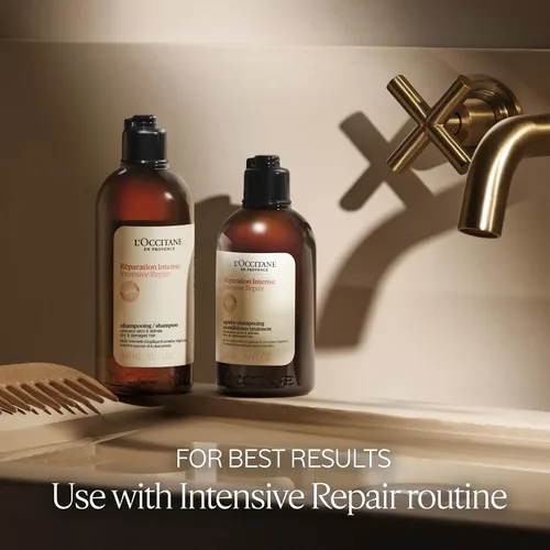 Vista 4 de L'OCCITANE Acondicionador de reparación intensivo: cabello más brillante y más fuerte, infundido con aceites esenciales 100% naturales, para cabello