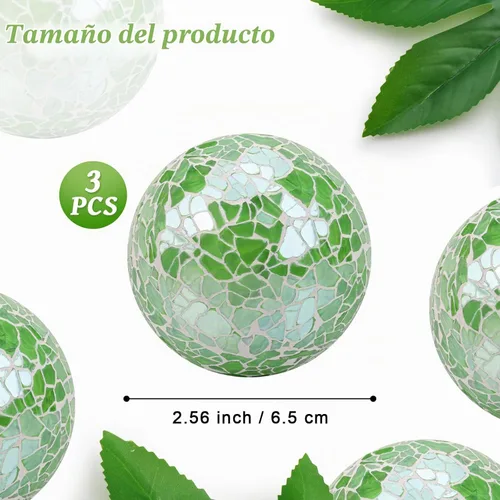 Vista 2 de Bolas decorativas para cuencos, 3 unidades, 2.6 pulgadas, bolas