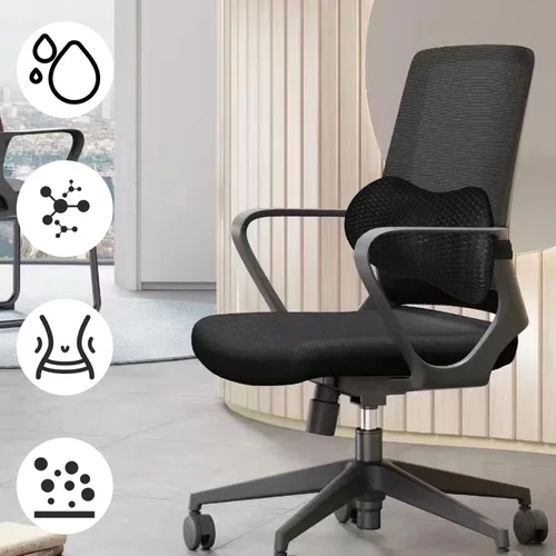 Vista 4 de Almohada de apoyo lumbar con correas ajustables para aliviar el dolor de espalda baja. Almohada de apoyo lumbar de espuma viscoelástica