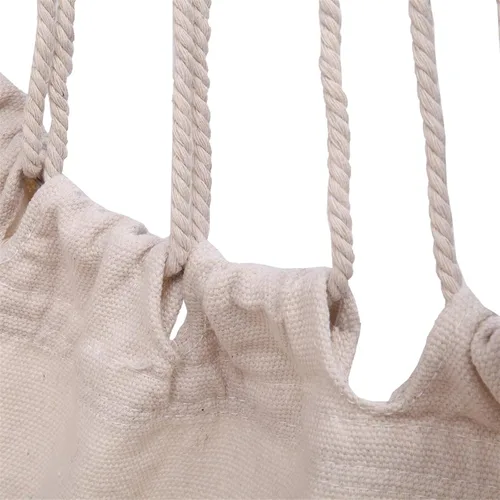 Vista 4 de Silla hamaca colgante de cuerda con borla, máximo 330 libras, 2 cojines incluidos, silla colgante grande de macramé con bolsillo, tejido de algodón