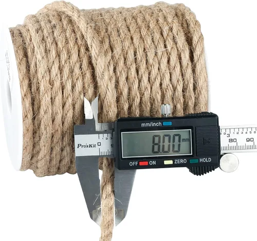 Vista 3 de joycraft Cuerda de yute de 0.315 pulgadas, cuerda de yute fuerte y resistente, cuerda de cáñamo decorativa marrón para obras de arte, jardinería