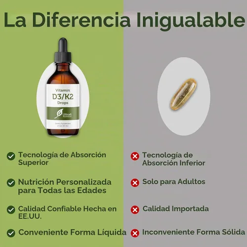 Vista 6 de Gotas de vitamina D3 con K2 para una mejor absorción, gotas de vitamina D para adultos y niños